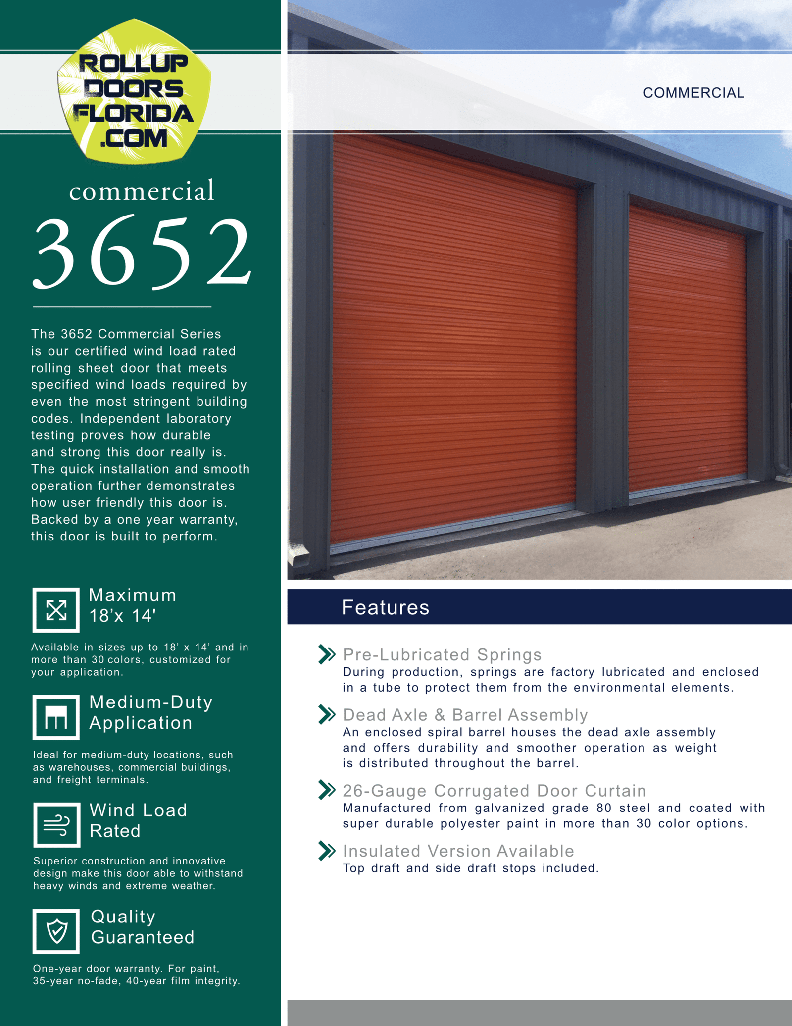 Series 3652 Brochure - Roll Up Door